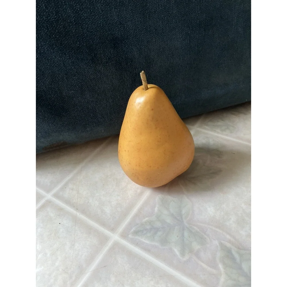 Artificial Realistic FRUIT Yellow Pears Life Size With Stem - plastic